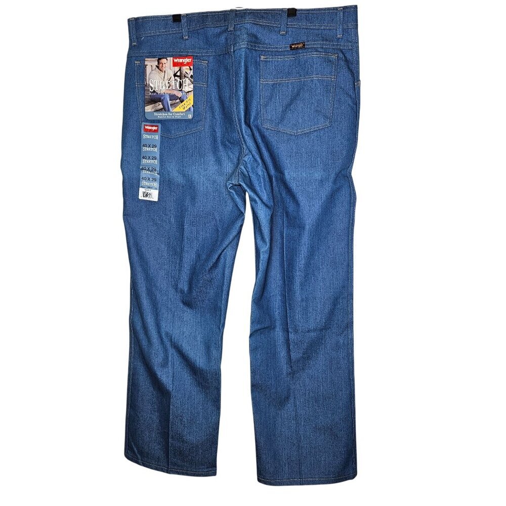 Wrangler NWT Mens Stretch Denim Jeans 40X29 Regular Fit Straight Leg Blue